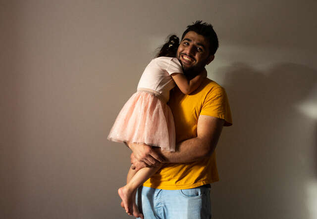 4-year-old Nasrin pictured on the morning of her first day of school. Born with a serious heart condition, her family were resettled in the UK so that Nasrin could get surgery.   